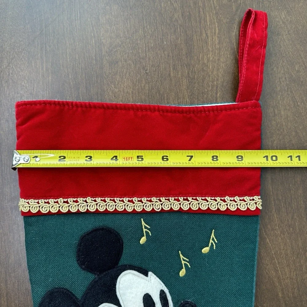 Vintage Disney Mickey Minnie Mouse Felt 3D Christmas Stocking Drummer Caroler